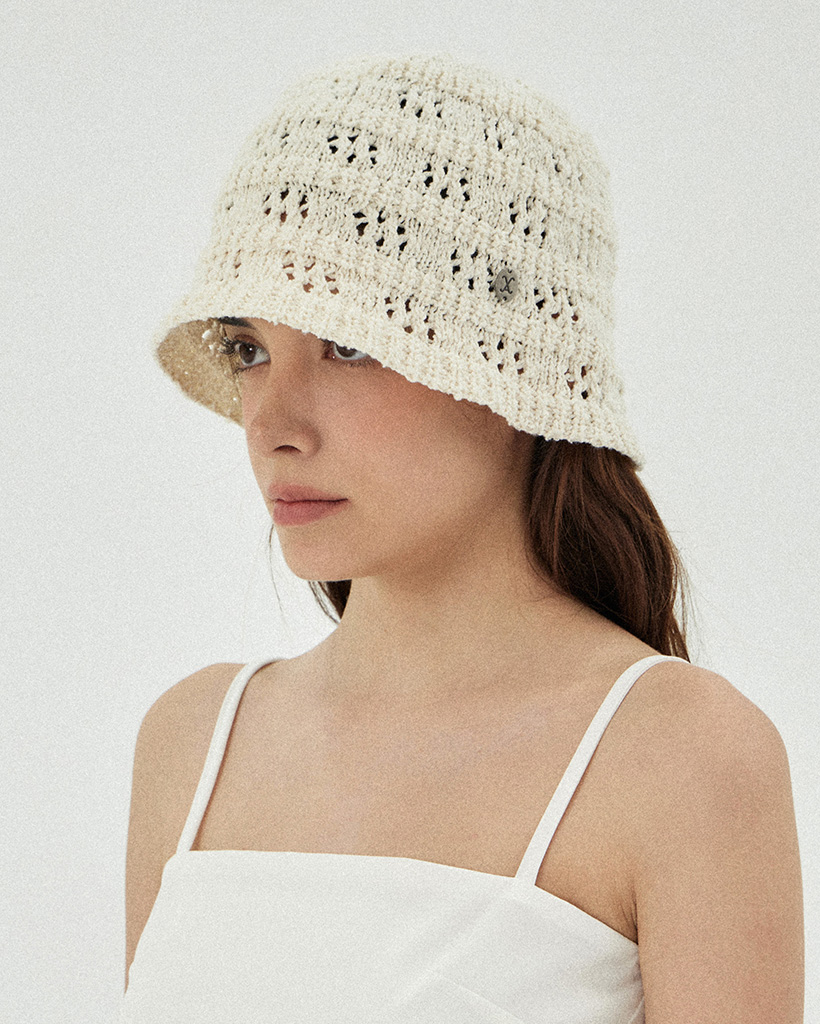 HEART SUMMER KNIT BUCKET HAT BEIGE | ファッション通販サイト NUGU