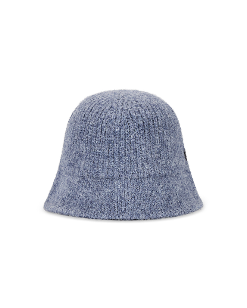 未使用品＊VAULTROOM KNIT HAT / BL VA Curved Oval Metal Washed Knit Bucket Hat Soft Blue