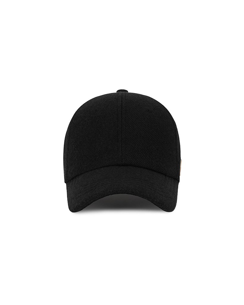VA Curved Stud Link Wool-Blend Ball Cap Black | ファッション通販