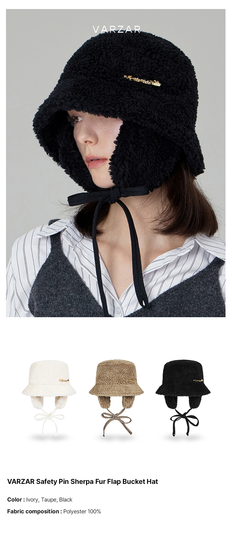 VULFPECK Band Hat 新品未使用 VARZAR Safety Pin Sherpa Fur Flap Bucket Hat Black | ファッション