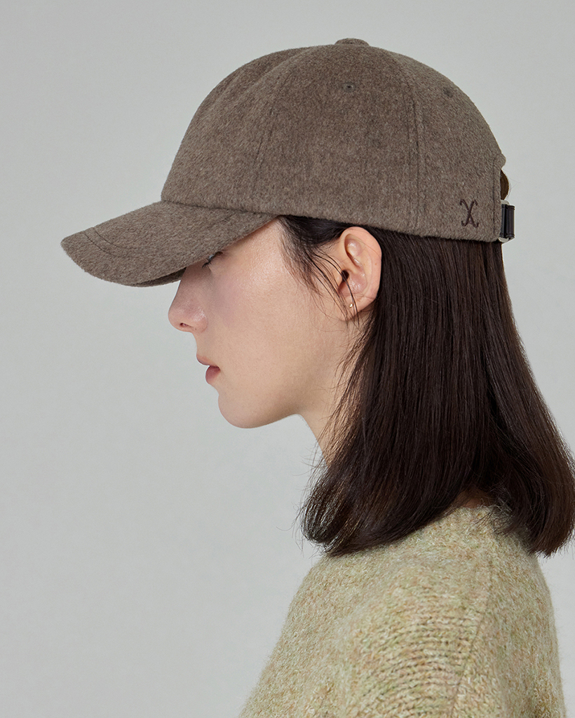 VA Curved Logo Wool Blend 5-Panel Cap Mocha