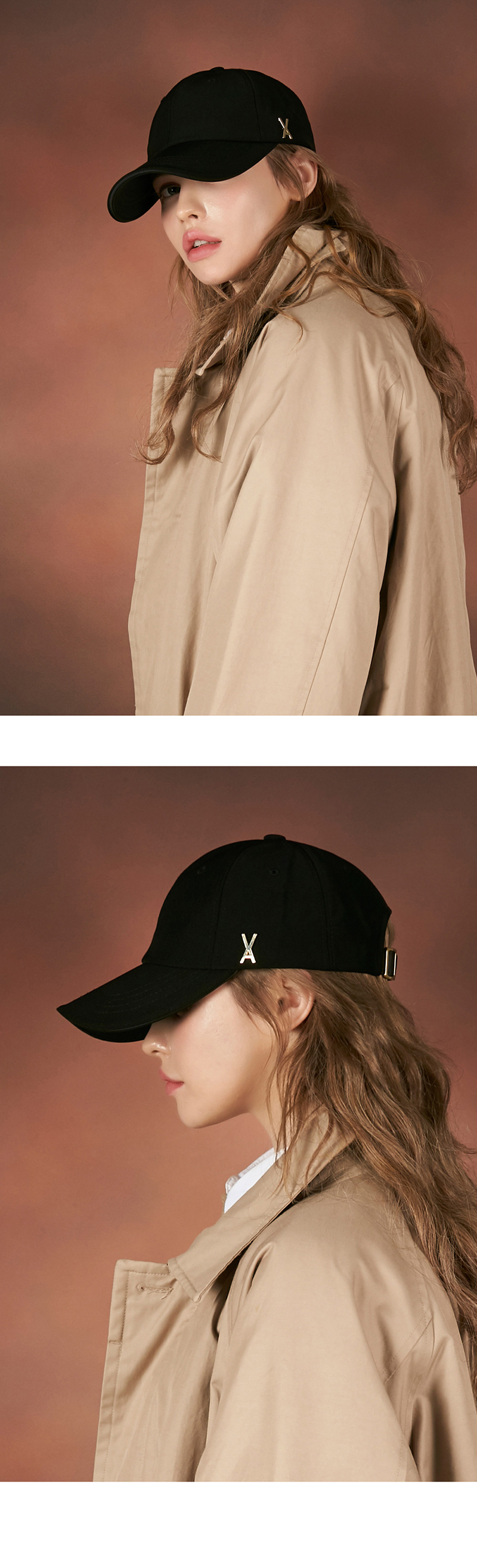 Kアイドル着用][VARZAR]Goldstudoverfitballcapblack