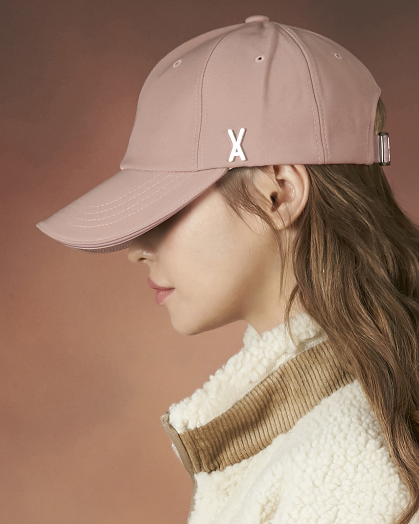 [VARZAR] Silver stud over fit ball cap pink