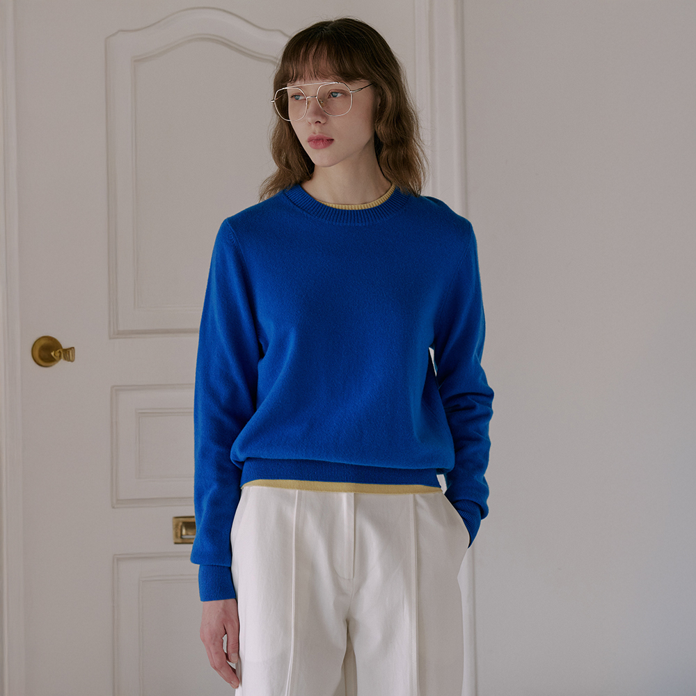 Essential Merino Wool 100 Pullover [Blue]