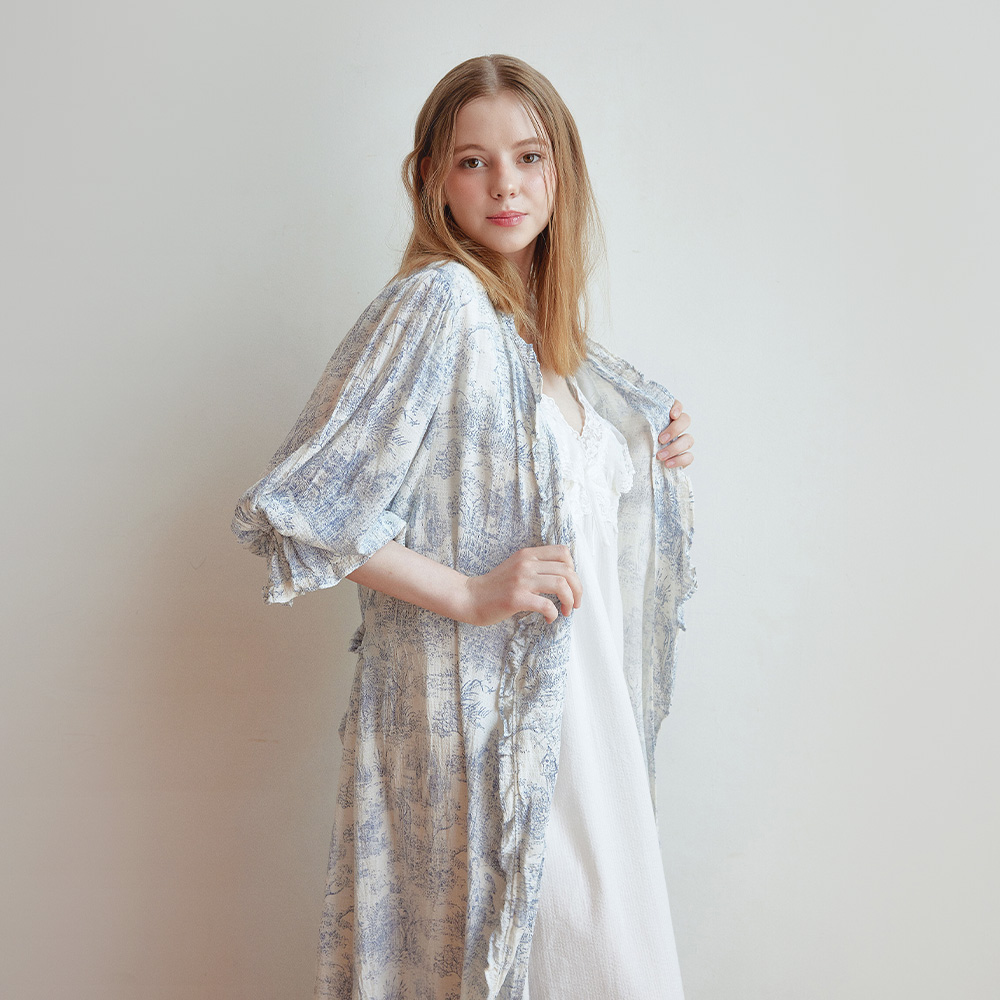 レディース エクレア レーヨンコットン ローブガウン