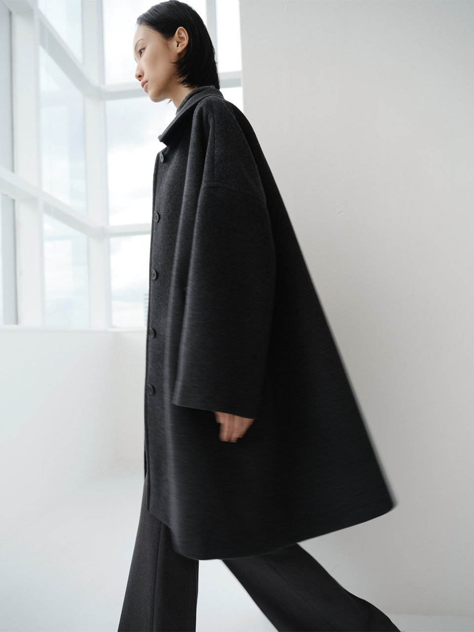 【購入特典】Wool Wide Coat (Charcoal)