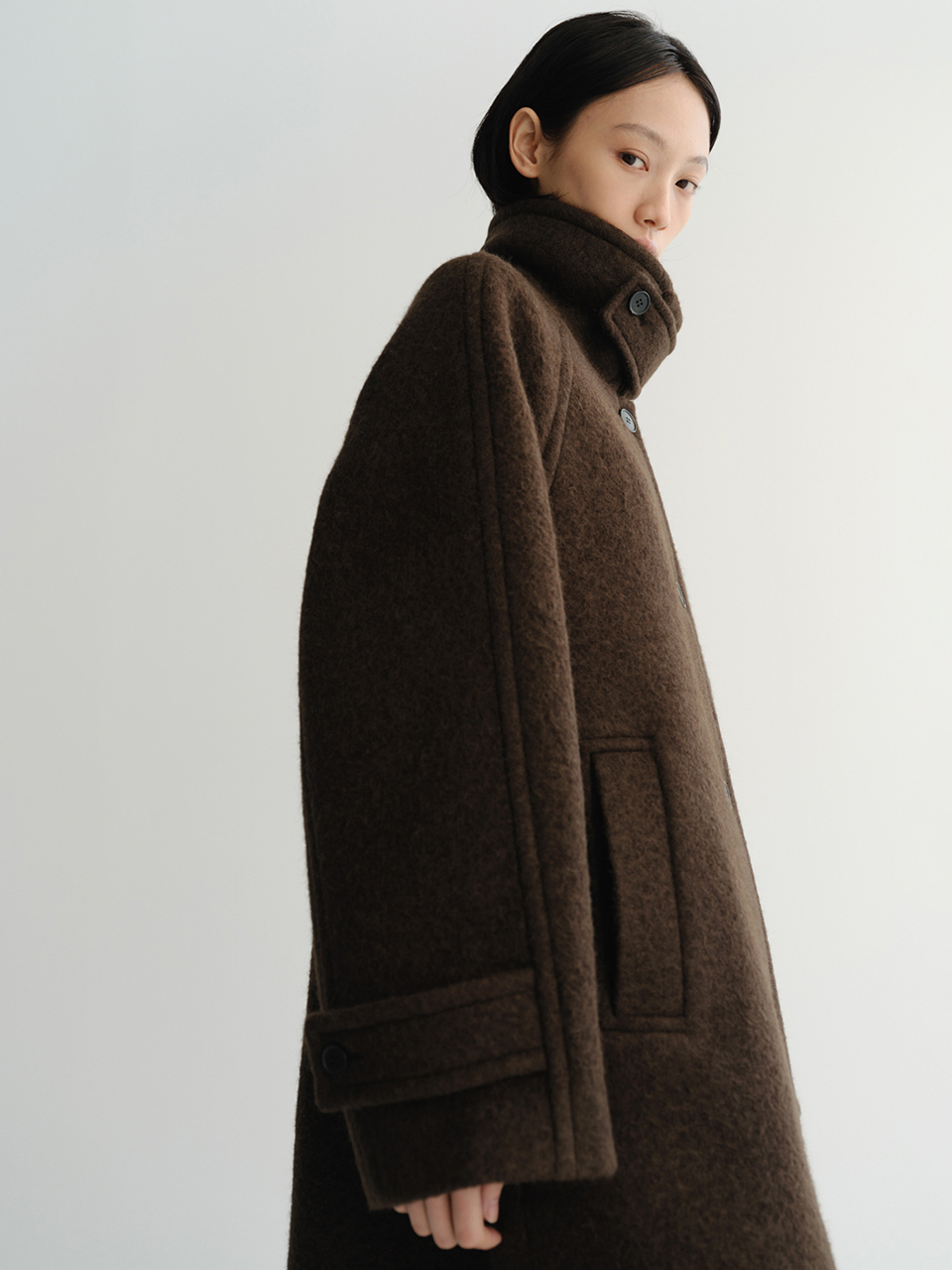 【購入特典】Alpaca Balmacaan Coat (Brown)