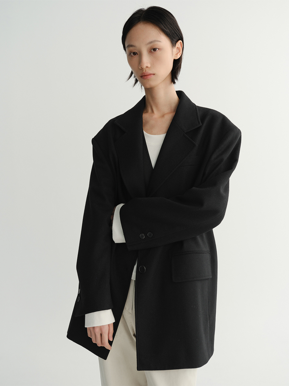 Oversized Wool Jacket (Black)