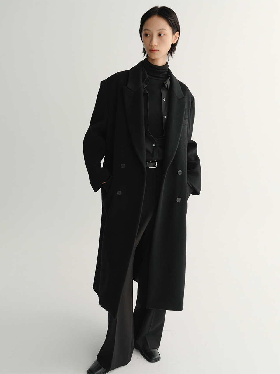 Oversized Double Coat (Black)