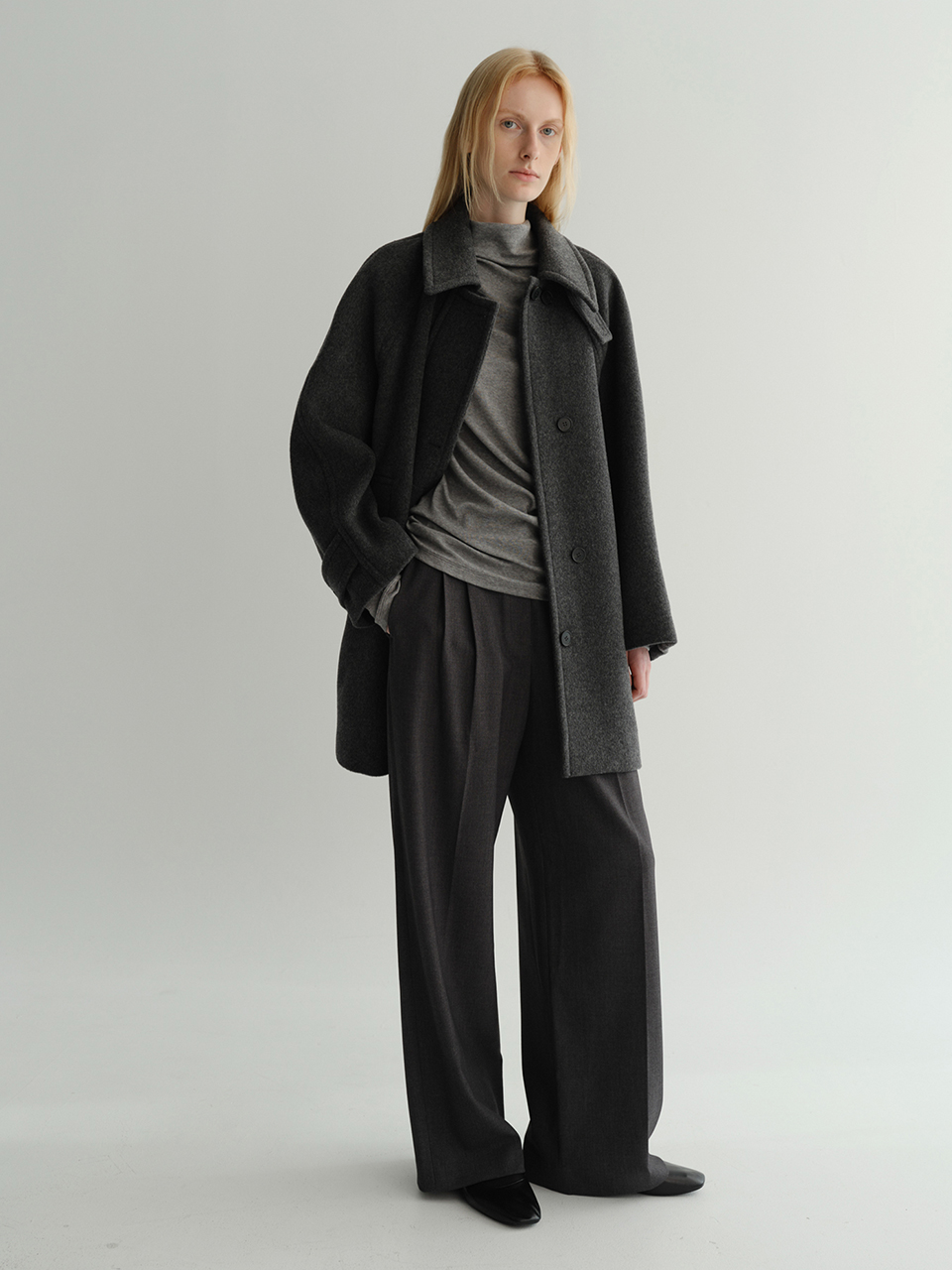 【購入特典】Half Balmacaan Coat (Charcoal)