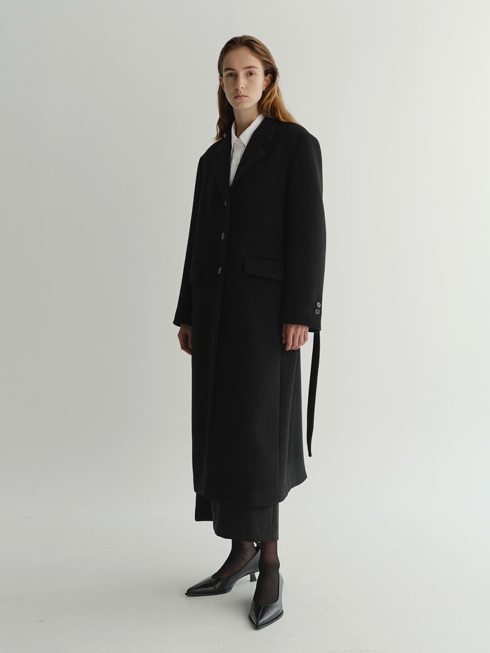 Tailoring Wool Coat (Black)