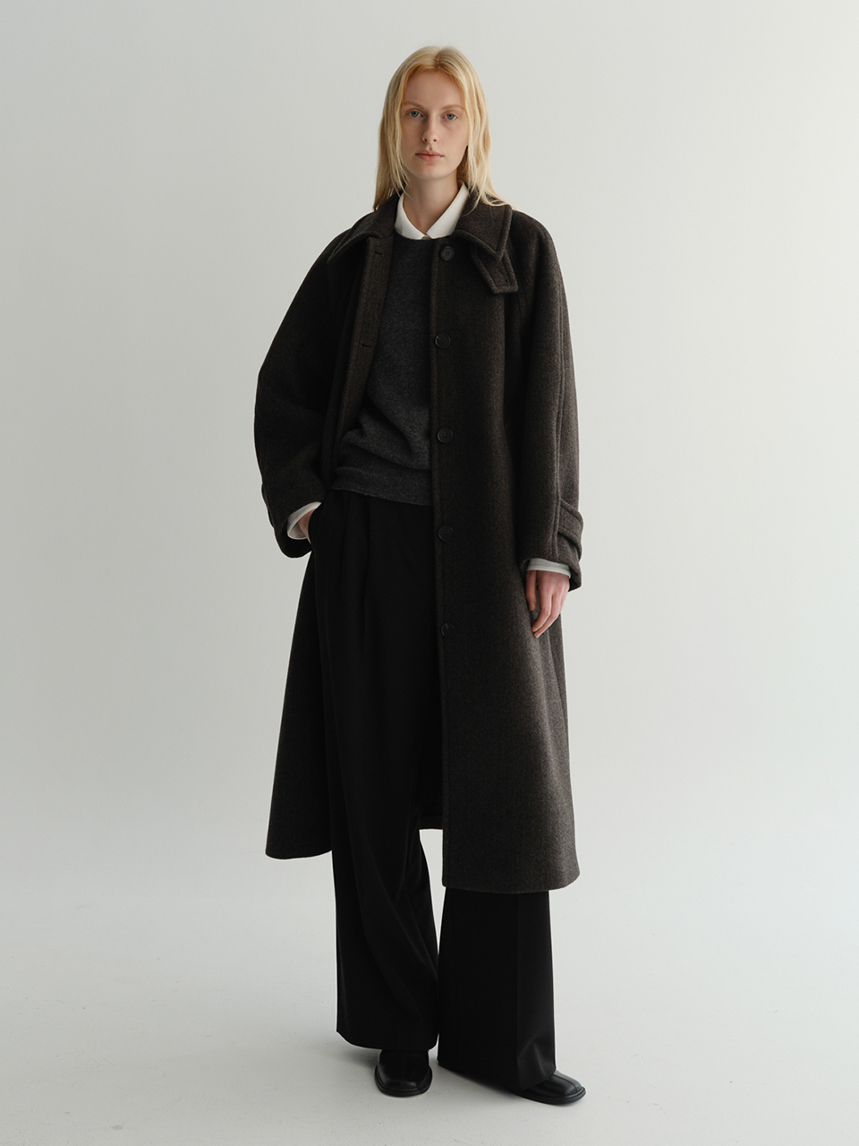 Wool Balmacaan Coat Dark Brown | ファッション通販サイト NUGU