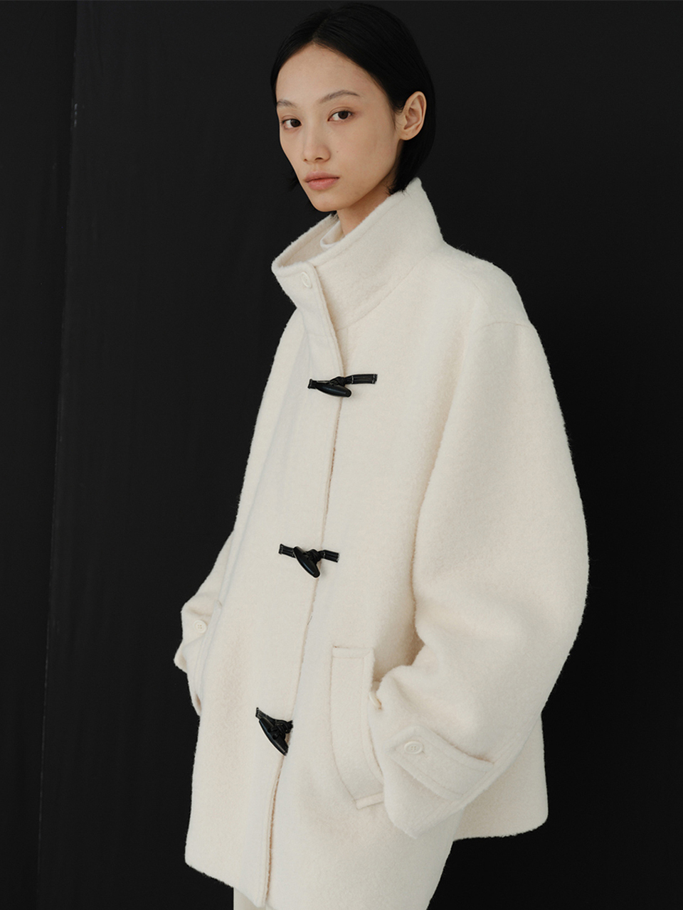 Alpaca Dave Half Coat (Ivory)