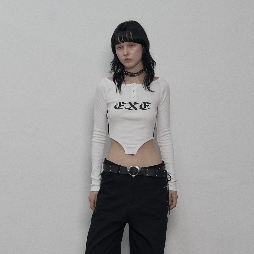 BOATNECK BUTTON TOP / WHITE