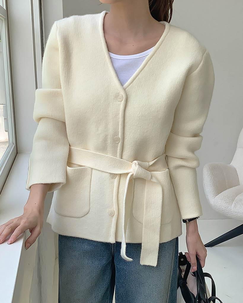 オケージョン】Vネックベルトニットカーディガン | ファッション通販