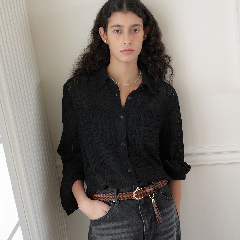 LOOSE FIT CRINKLE LINEN SHIRT (LIGHTBRICK) | ファッション