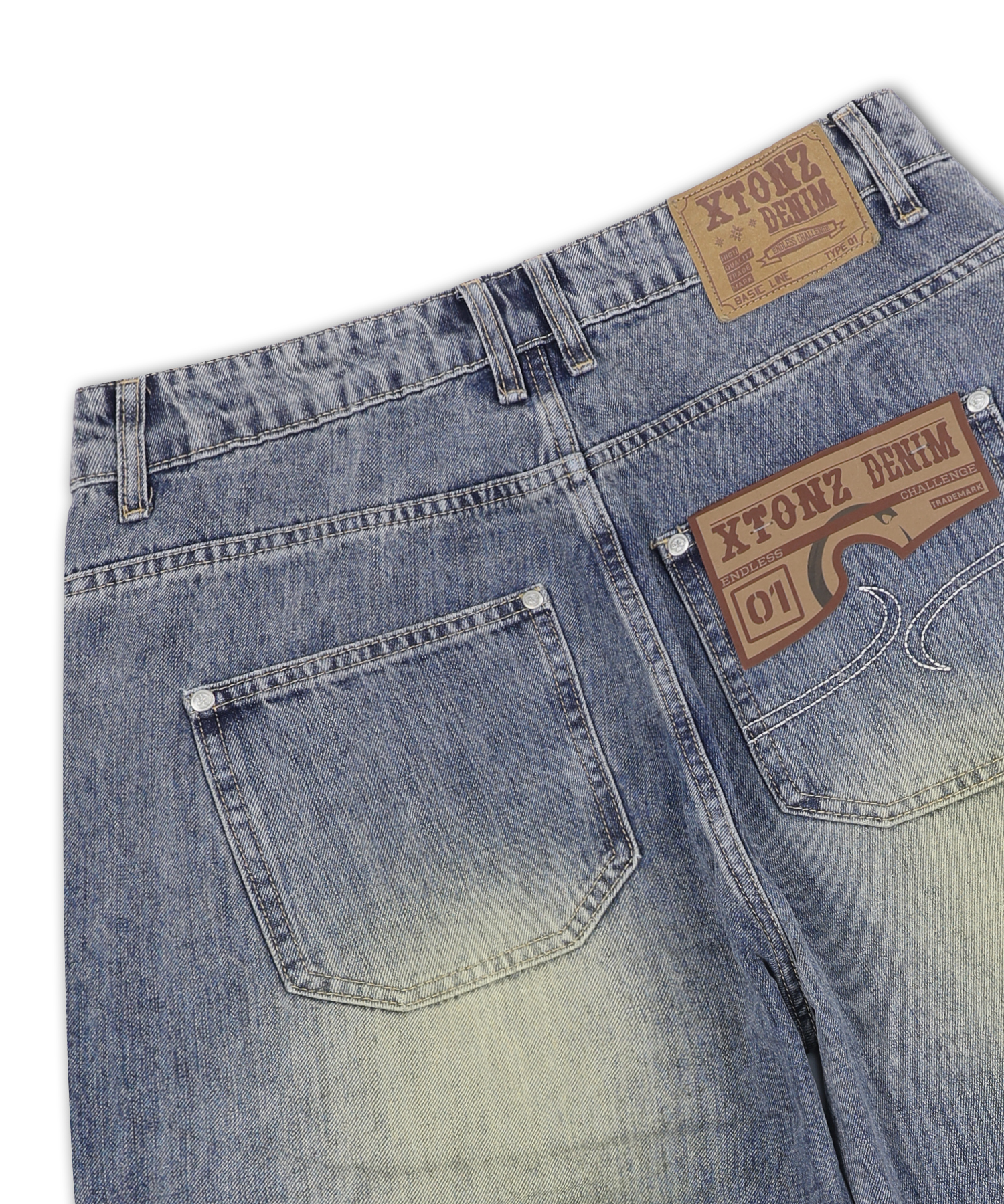 XP307 Heritage Easy Wide Denim Pants (BLUE) | ファッション通販