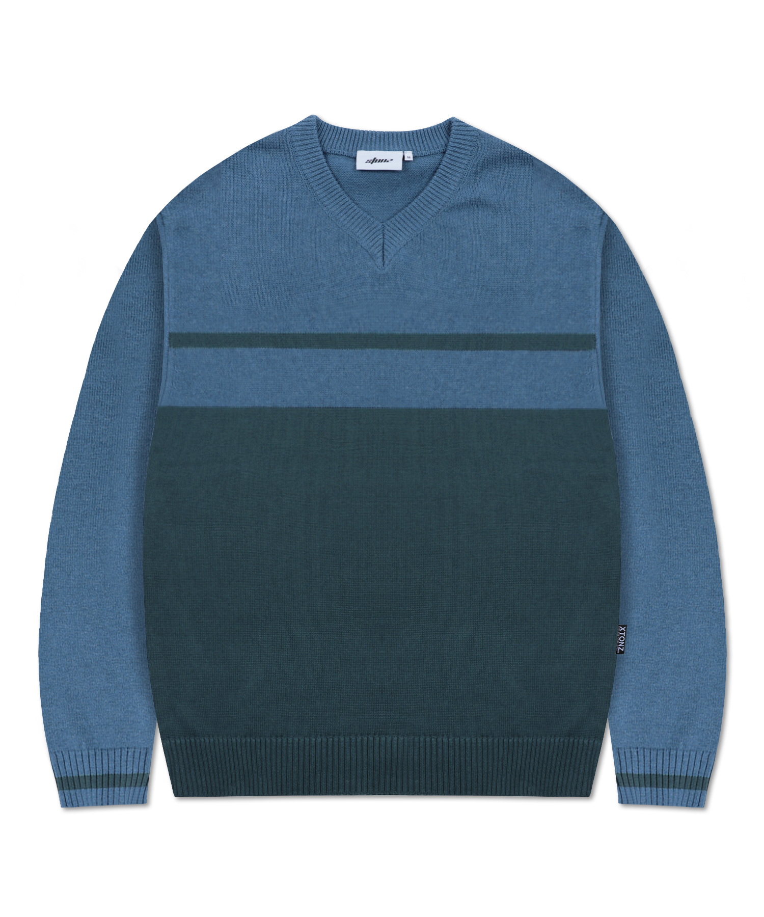 トップス K XTK175 Border V-Neck Pullover Knit (BLUE) | ファッション通販