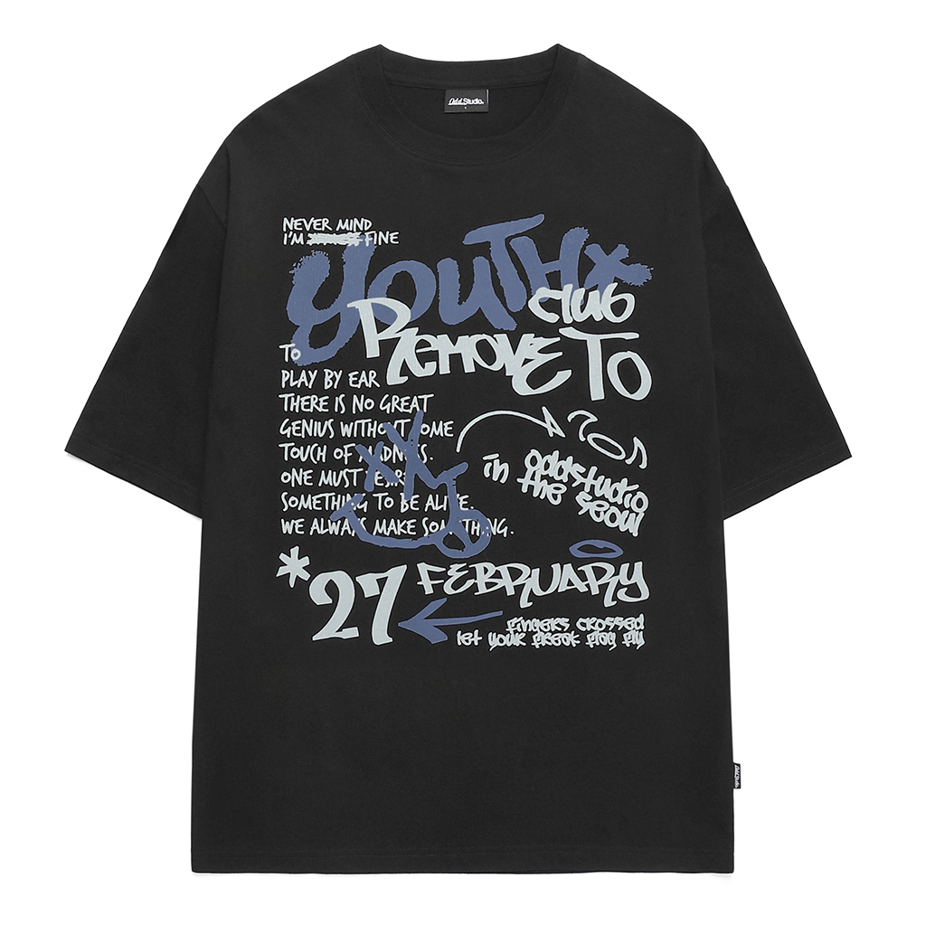 Youth Graffiti Graphic Oversized Fit T-Shirt - white