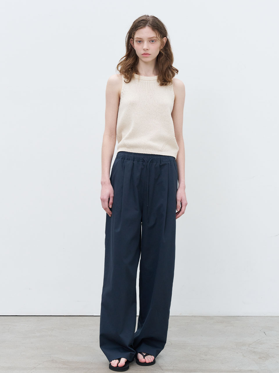 Comfort string cotton pants [KNSS06PT04]_Navy