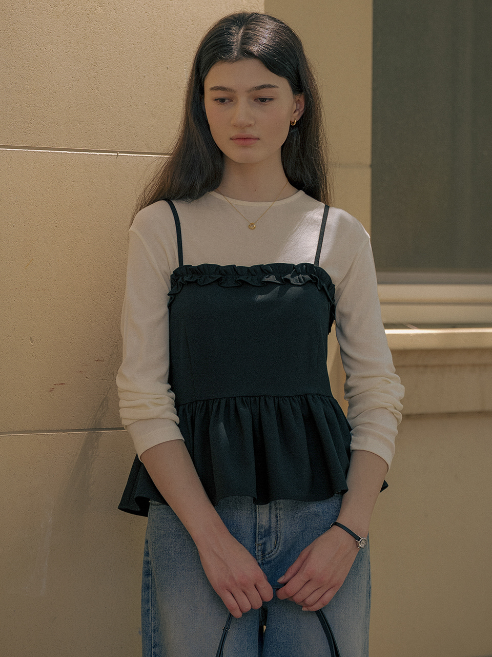 Frill point bustier TIFA01SL02_Black