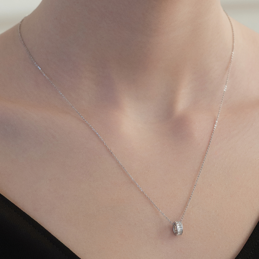 (シルバー925) グリント バースストーン リング ネックレス NZ2464