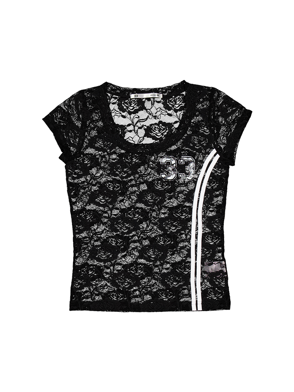 33 LACE TOP / BLACK