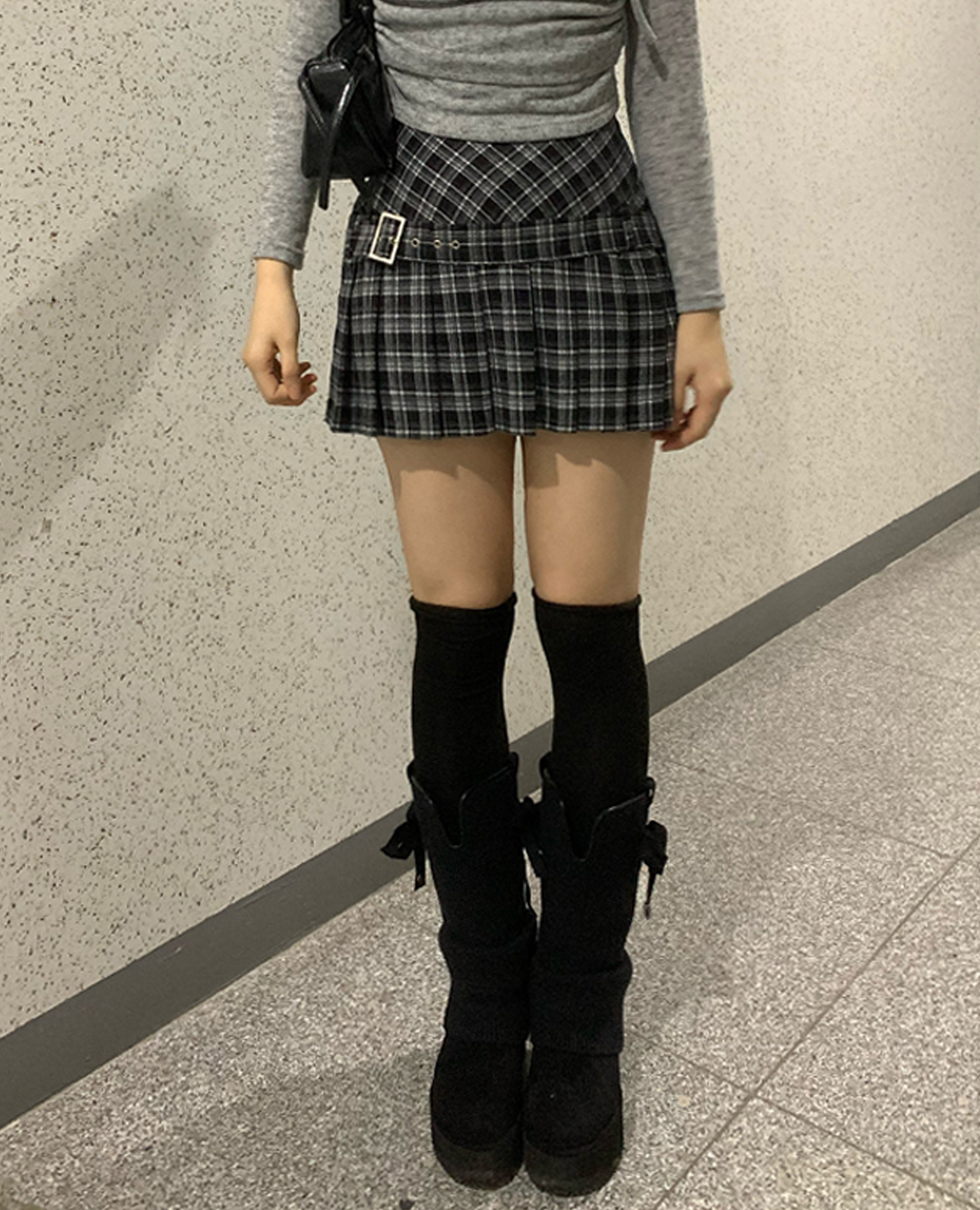 ローライズ チェック柄 ベルト付き ミニスカート | ファッション通販