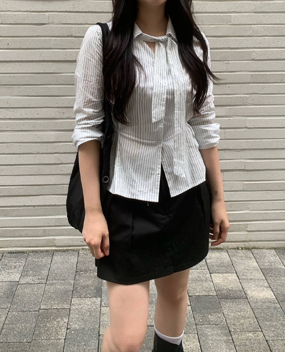 ストライプマフラーシャツ