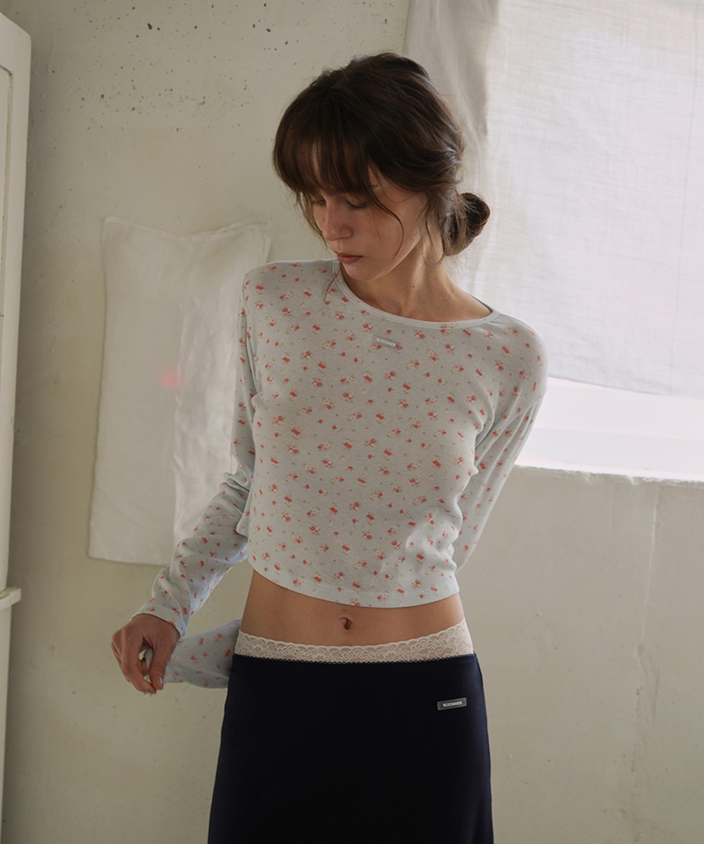 Daisy crop t-shirt_skyblue