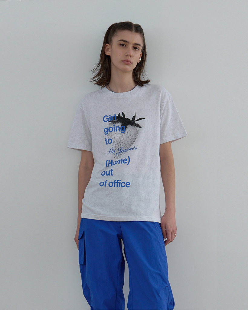 M STRAWBERRY SHORT SLEEVE T-SHIRT_MELANGE