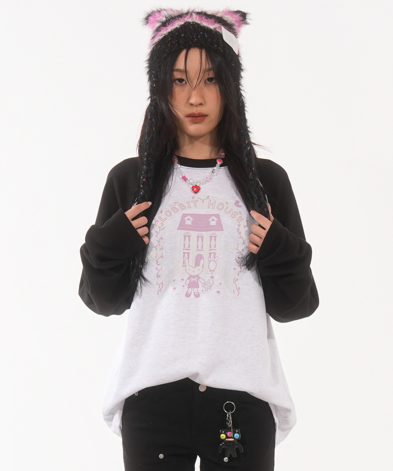 K-POPアイドル着用] I LOVE CAT NOT YOU CAT EAR HOODIE