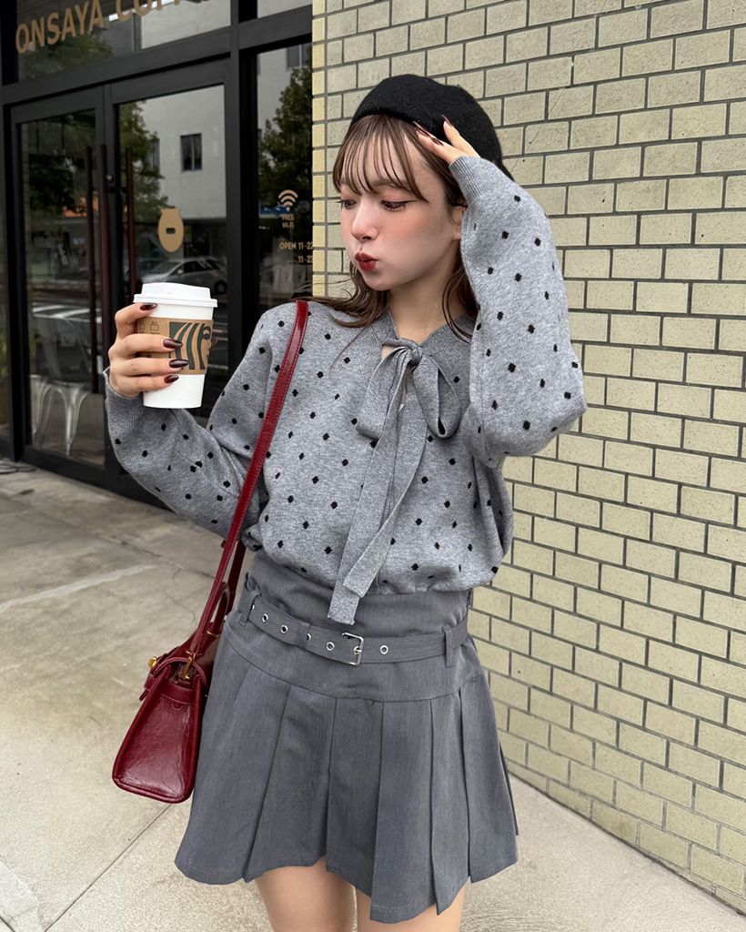 ドットタイカーディガン