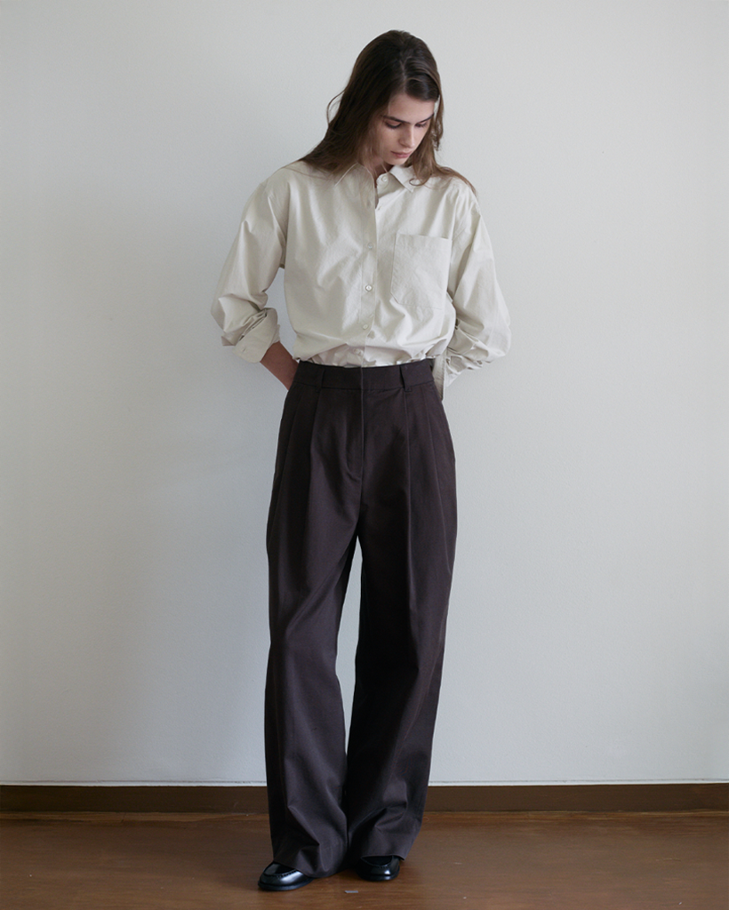 [5th] Two-Tuck Chino Trousers_Charcoal