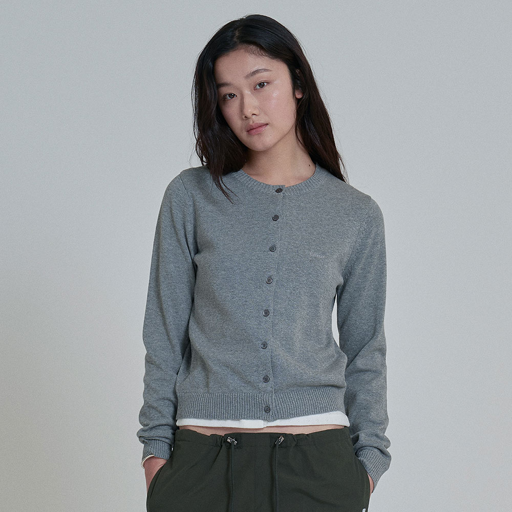 LETTER CARDIGAN (GRAY)