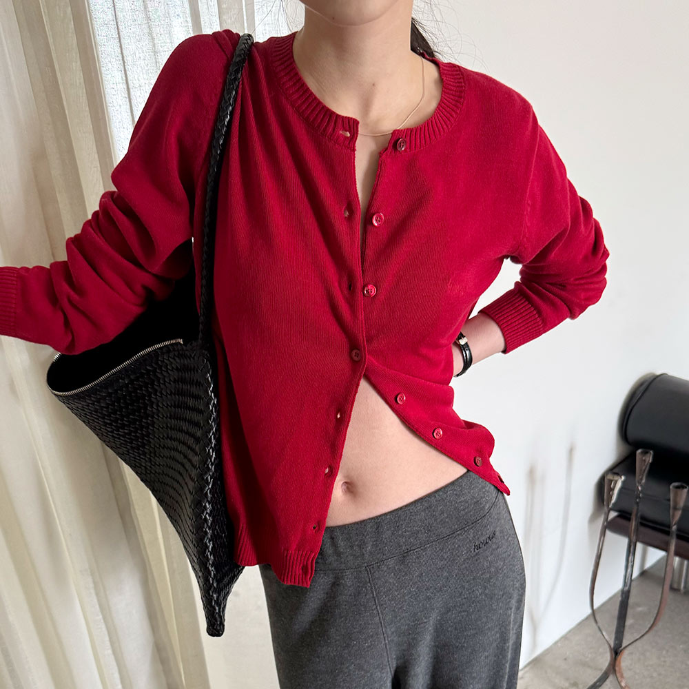 LETTER CARDIGAN (RED)