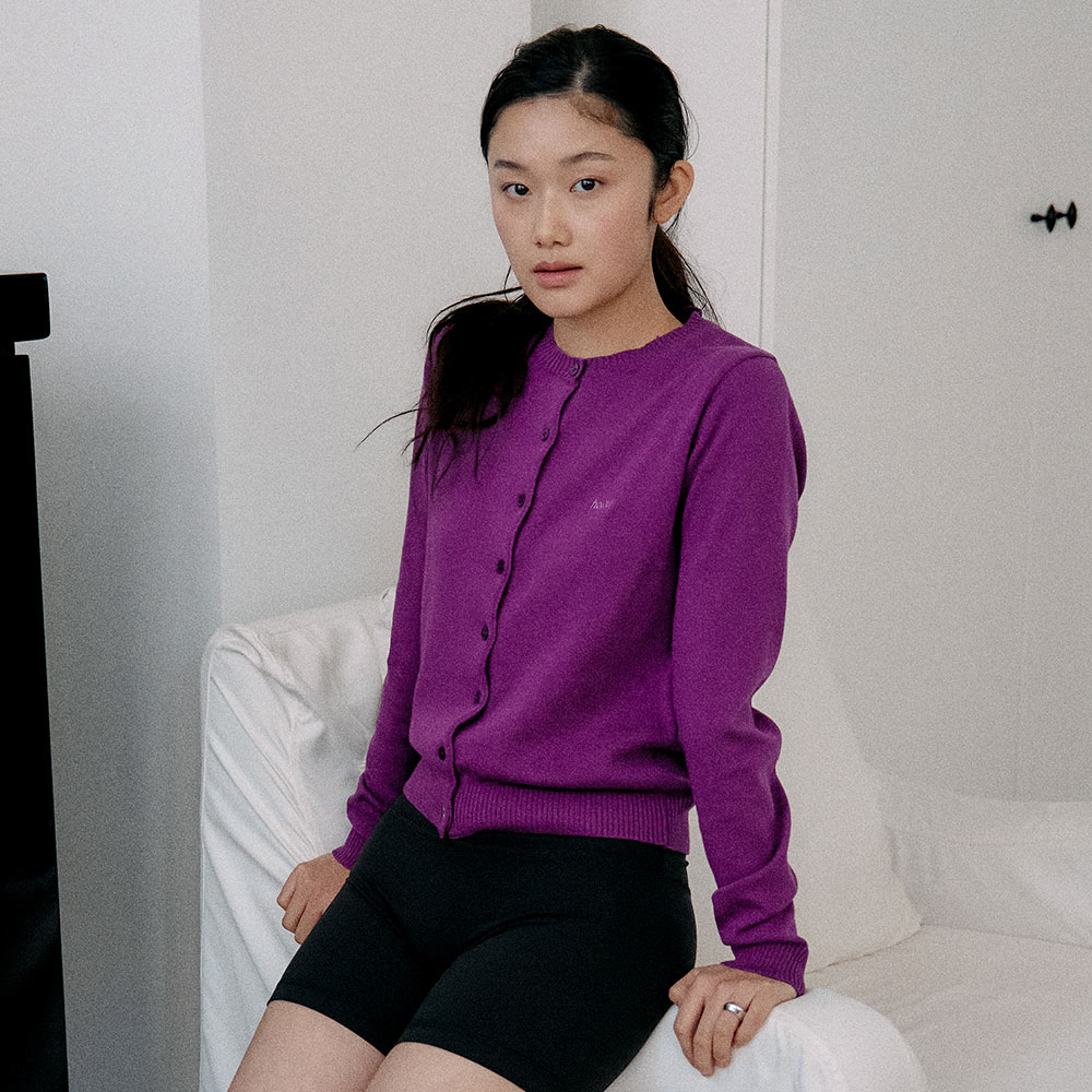 LETTER CARDIGAN (PURPLE)