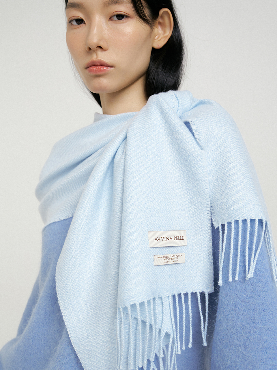 LACE LABEL HAIRY MUFFLER LIGHT BLUE | ファッション通販サイト NUGU