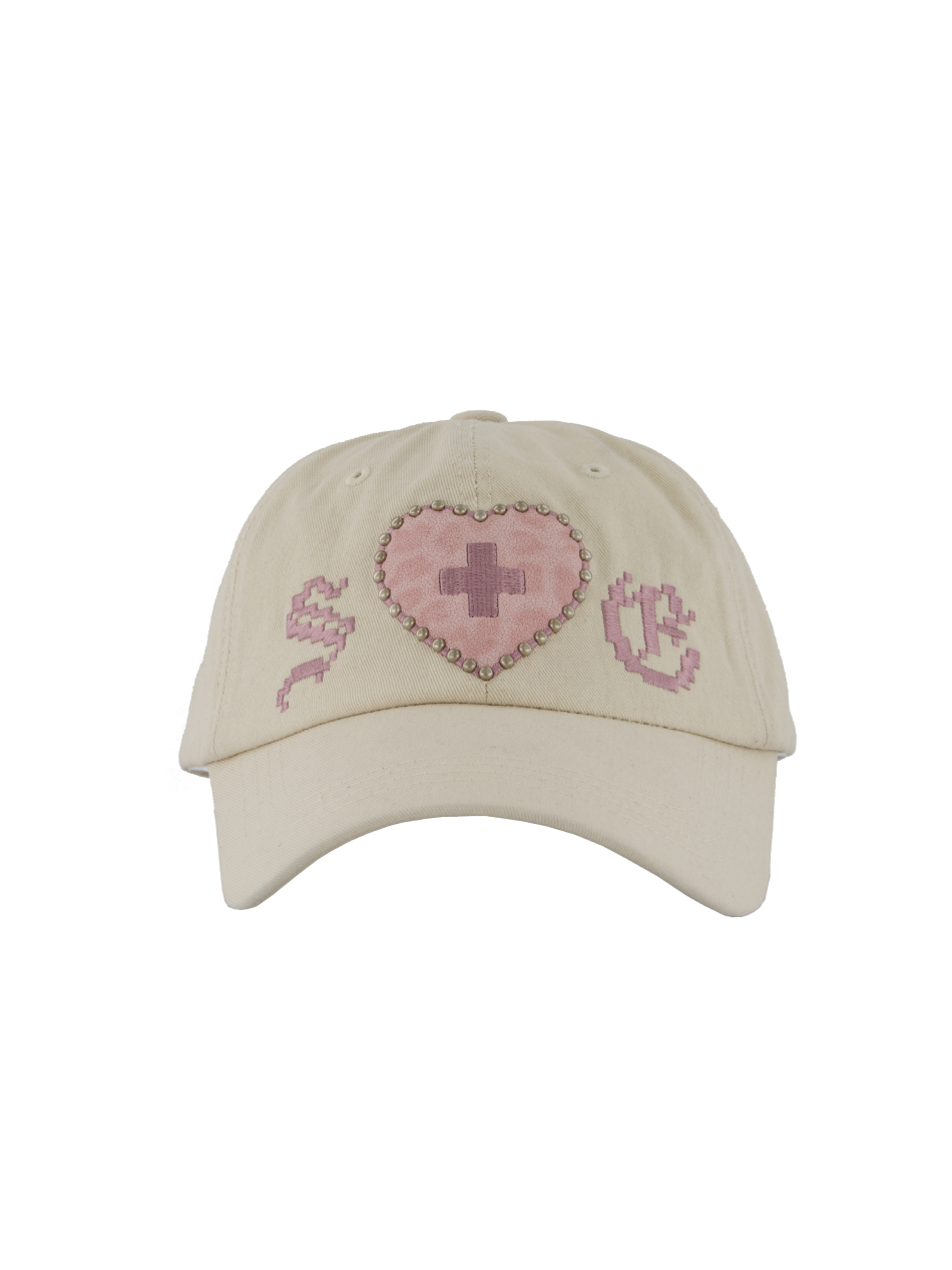 LEO APPLIQUE BALL CAP / BEIGE