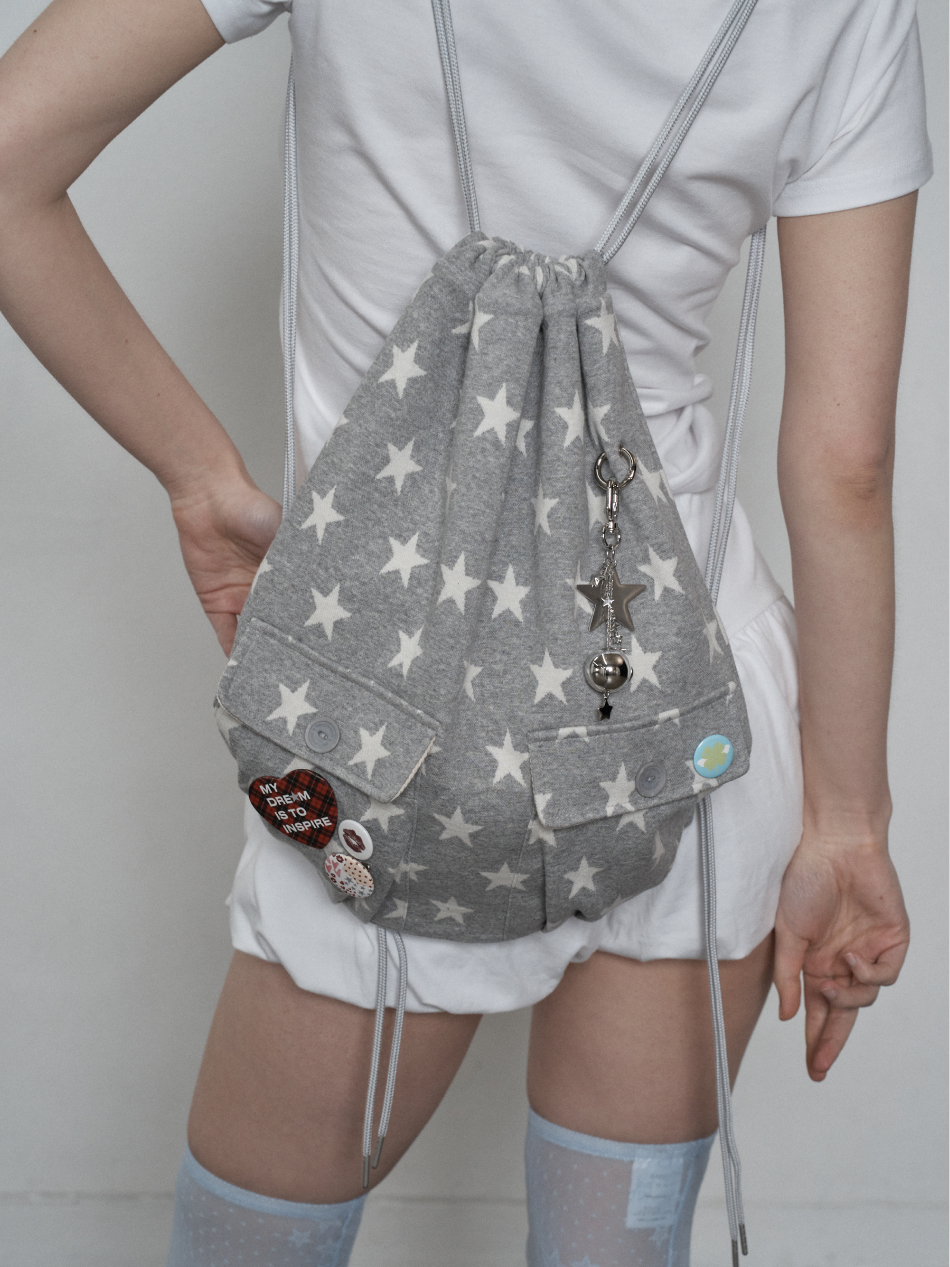 ★SETUP-EXE★STAR POCKET GYM SACK / MELANGE GEY★韓国送料込 MUSINSA公式 | SETUPEXE STAR POCKET GYM SACK / MELANGE GEY