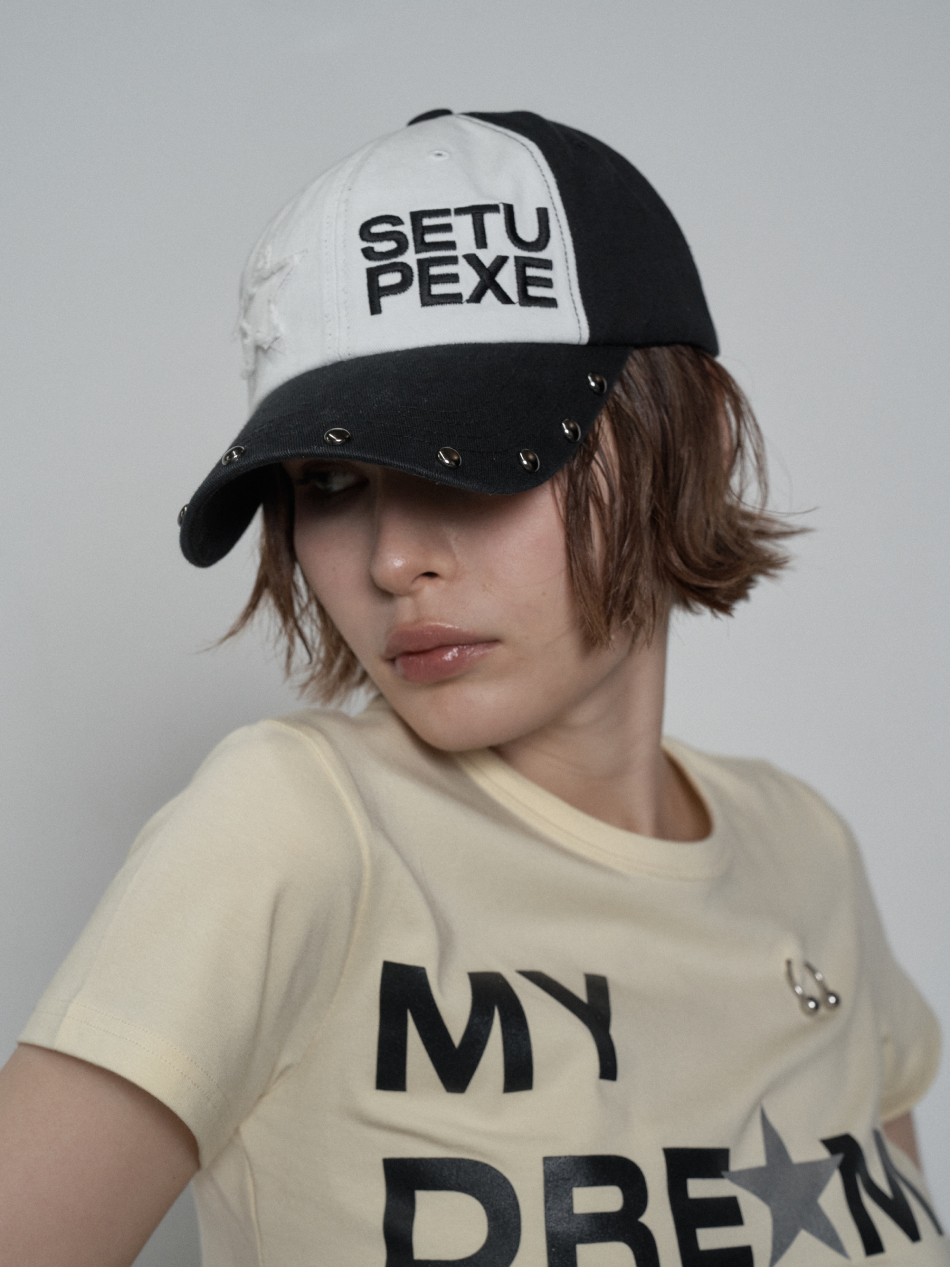 STUDDED LOGO BALL CAP / BLACK (W)