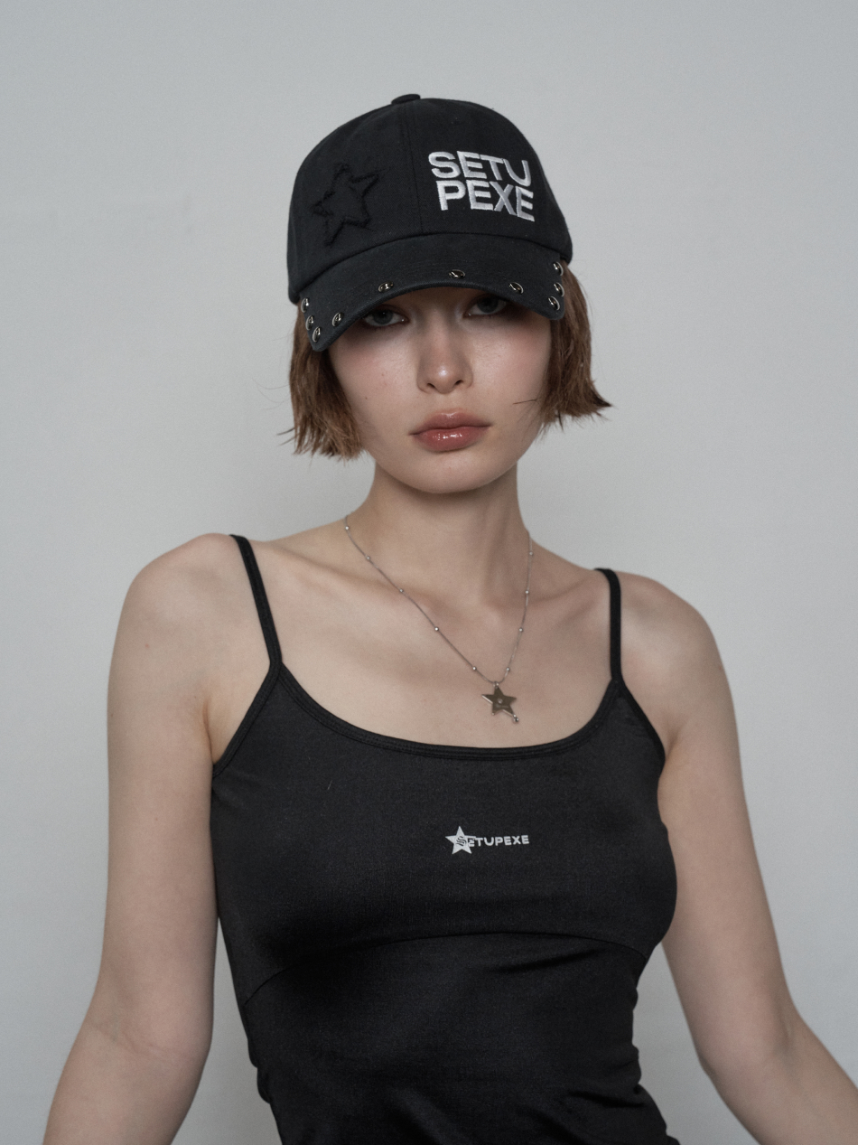 STUDDED LOGO BALL CAP / BLACK | ファッション通販サイト NUGU