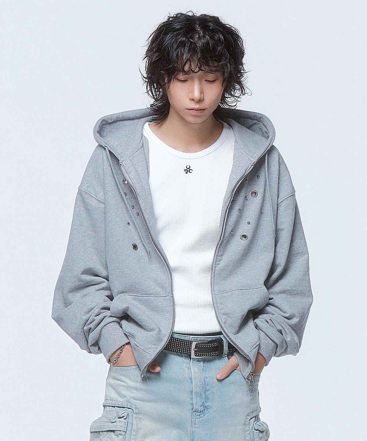 トップス tajent EYELET DESIGN ZIP UP HOODIE RE-STOCK】EYELET DESIGN ZIP UP HOODIE-IVORY – TAJEN:T