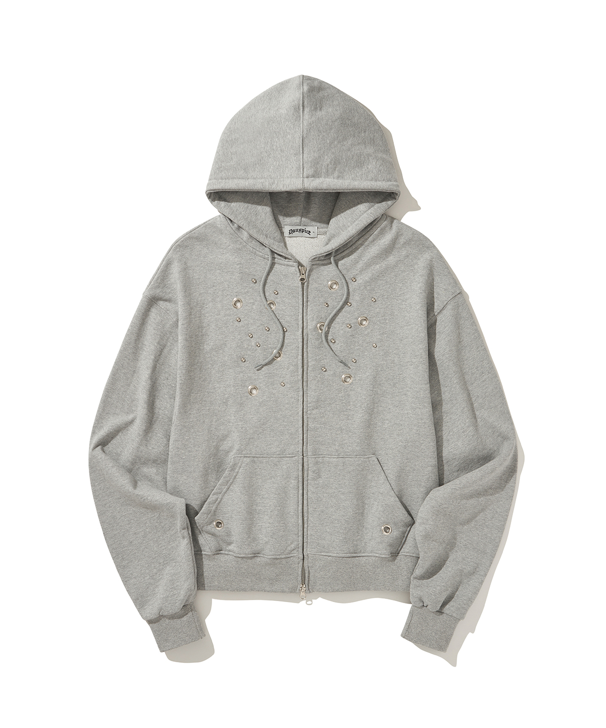 DUC) Eyelet Stud Hoodie Zip-up Gray | ファッション通販サイト NUGU