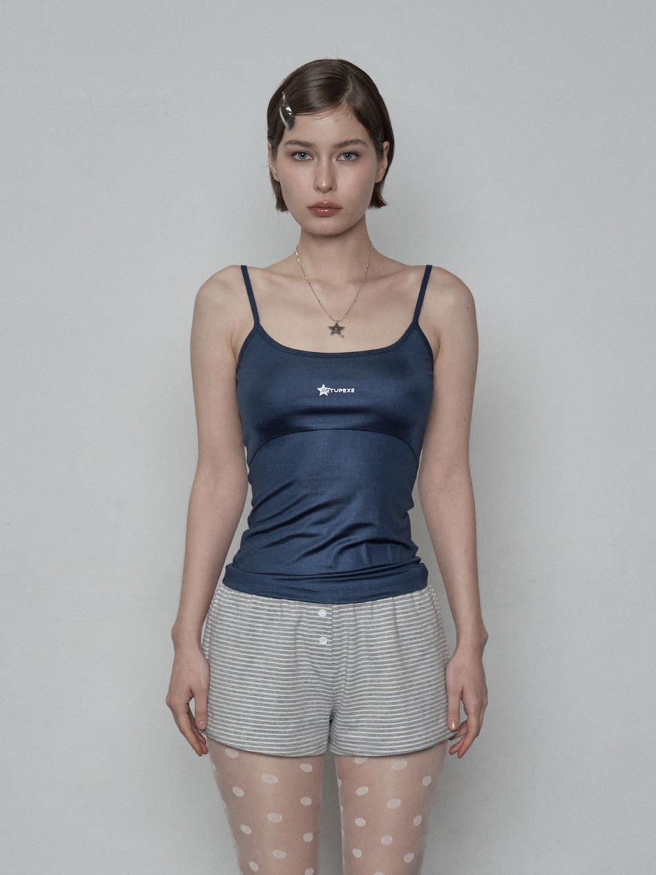 LOGO PEARL SLEEVELESS / NAVY | ファッション通販サイト NUGU