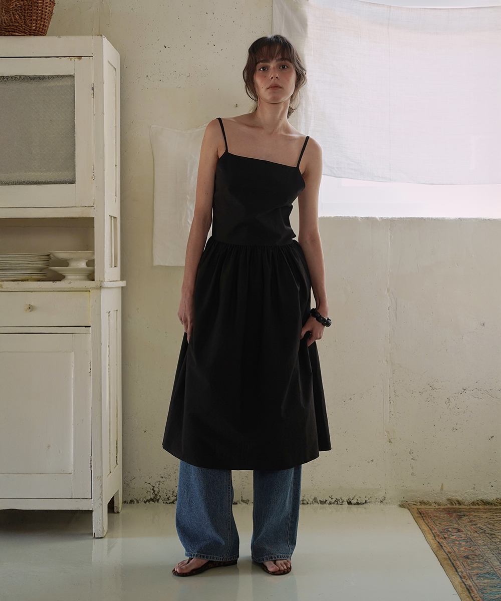 なつ Back tie long dress_black | ファッション通販サイト NUGU