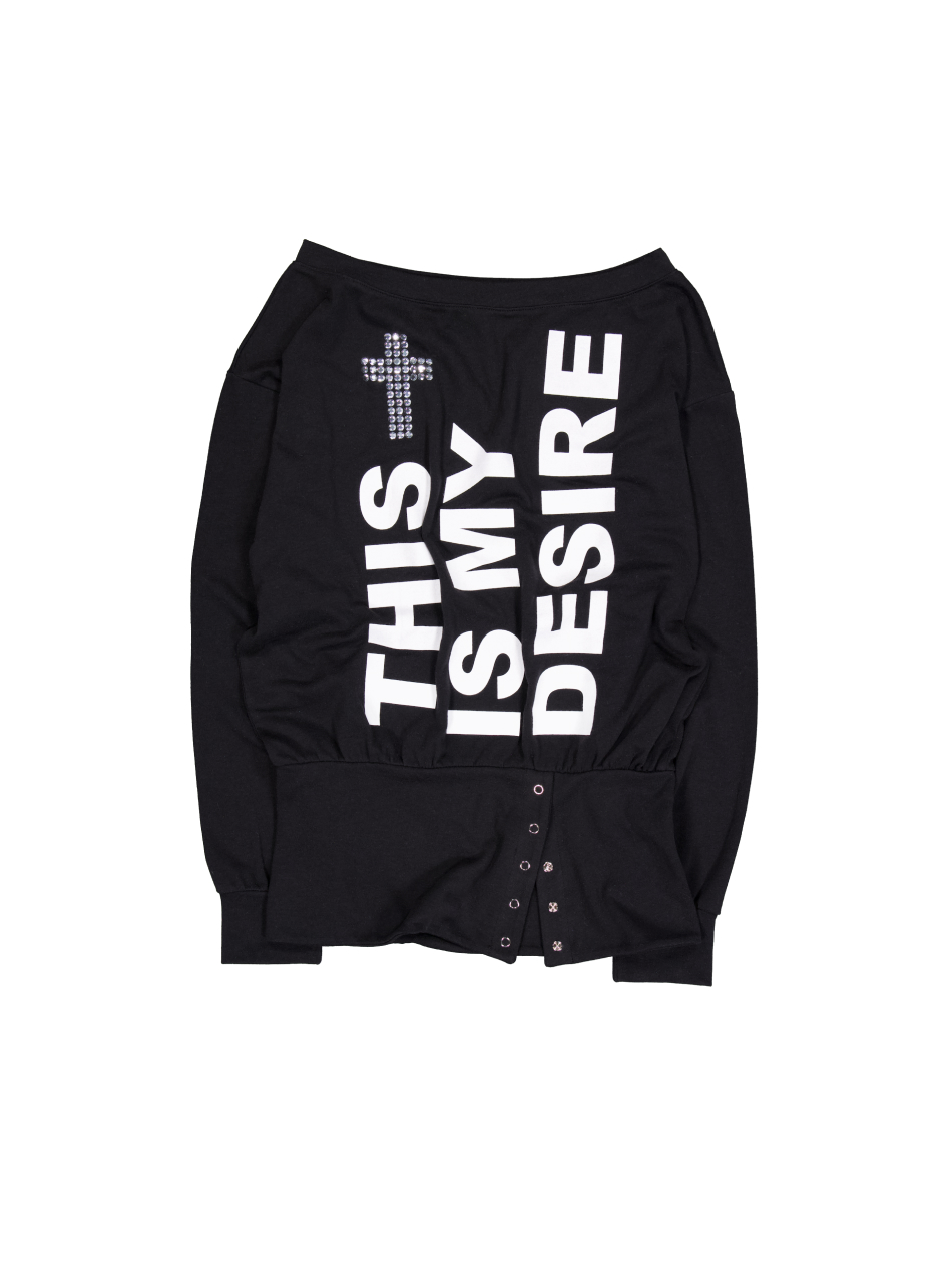トップス SETUPEXE BOLD LETTERING LOOSE TOP BLACK BOLD LETTERING LOOSE TOP / BLACK | ファッション通販サイト NUGU