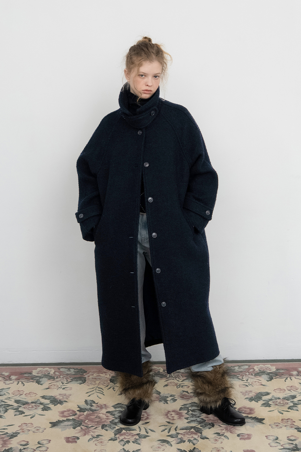 Snug boucle coat_navy