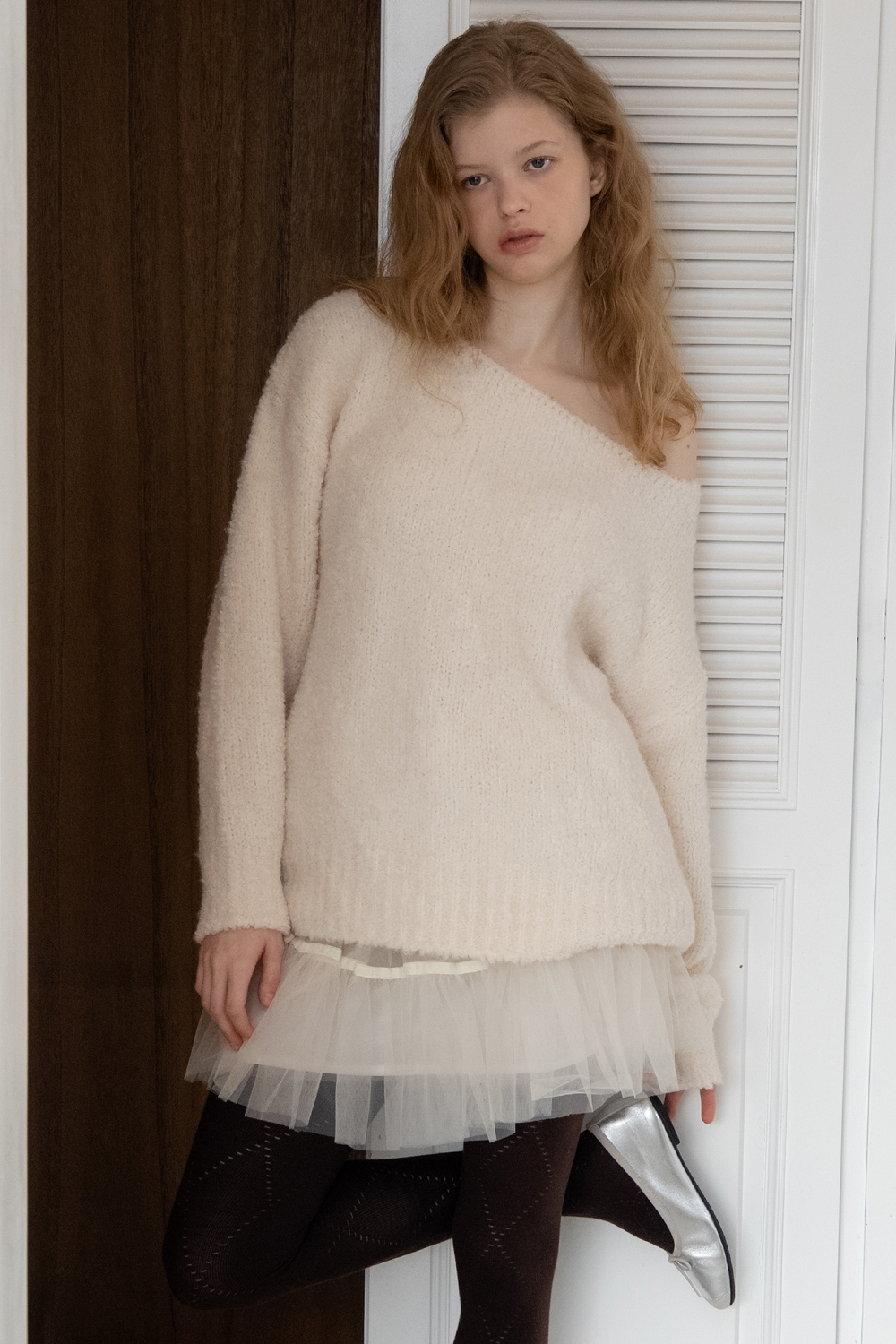 Blush boucle knit_ivory