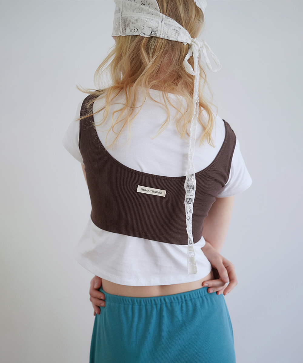 Layered bustier top_brown